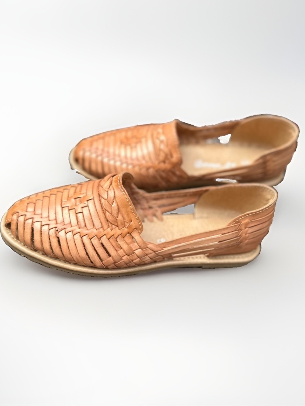 Women’s Handwoven Slip-On Leather Loafers in Tan
